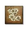 Floral White & Brown Synthetic Wood Framed Oil Painting