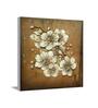 Floral White & Brown Synthetic Wood Framed Oil Painting