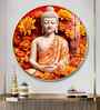 Floral Buddha Acrylic Round Wall Art
