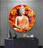 Floral Buddha Acrylic Round Wall Art