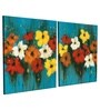 Floral Bunch Multicolour Synthetic Wood Framed Canvas Art Print