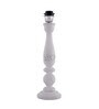 Floral Carved White Wood Table Lamp With Blue Shade