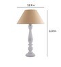 Floral Carved White Wood Table Lamp With Golden Shade