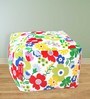 Floral Fabric Pouffe in Multi Colour