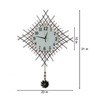 Black Fibre Floral Diamond Pendulum Wall Clock