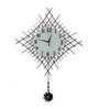 Black Fibre Floral Diamond Pendulum Wall Clock