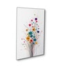 Floral Set of 4 Canvas Wall Painting Black Frame