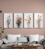 Floral Set of 4 Canvas Wall Painting Stretch Canvas Frame