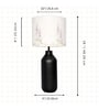 Floral Fabric Shade Table Lamp With Matte Black Base