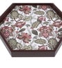Floral Fantasy  Hexagon   Brown MDF Multipurpose Serving Tray
