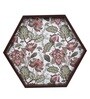 Floral Fantasy  Hexagon   Brown MDF Multipurpose Serving Tray