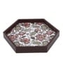 Floral Fantasy  Hexagon   Brown MDF Multipurpose Serving Tray