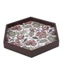 Floral Fantasy  Hexagon   Brown MDF Multipurpose Serving Tray