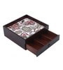 Floral Fantasy Brown MDF Wood Cutlery Holder