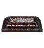 Floral Fantasy Brown Teak Wood & MDF Serving Tray (Set of 3) Reinvention factory