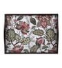 Floral Fantasy Brown Teak Wood & MDF Serving Tray (Set of 3) Reinvention factory