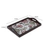 Floral Fantasy Brown Teak Wood & MDF Serving Tray (Set of 3) Reinvention factory