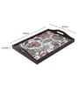 Floral Fantasy Brown Teak Wood & MDF Serving Tray (Set of 3) Reinvention factory