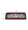 Floral Fantasy Brown Teak Wood & MDF Serving Tray (Set of 3) Reinvention factory