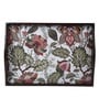 Floral Fantasy Brown Teak Wood & MDF Serving Tray Reinvention factory
