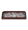 Floral Fantasy Brown Teak Wood & MDF Serving Tray Reinvention factory