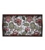 Floral Fantasy Brown Teak Wood & MDF Serving Tray Reinvention factory