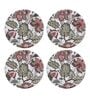 Floral Fantasy Cream MDF (Set of 4) Table Coaster Reinvention factory