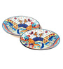 Floral Folk Art Ceramic Plates Sets of 2 dinnerware Sets Plates