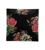 Floral Glossy 7 Pcs Black & Red Glass Dinnerware Set