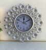 Floral Silver Plastic Wall Clock