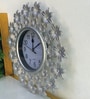 Floral Silver Plastic Wall Clock