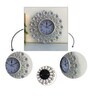 Floral Silver Plastic Wall Clock