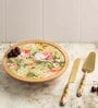 Floral Green  Mango Wood Cake Stand