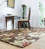Brown Floral Wool 3 ft x 5 ft Hand Tufted Carpet