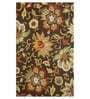 Brown Floral Wool 5 ft x 7 ft Hand Tufted Carpet
