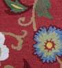 Red Wool Floral 5  x 8  Feet Hand Tufted Carpet