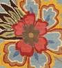 Blue Floral Wool 8 ft x 10 ft Hand Tufted Carpet