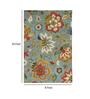 Blue Floral Wool 8 ft x 10 ft Hand Tufted Carpet