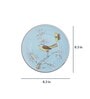 Floral Humming 8.3 Inch Blue Metal Dinner Plate