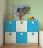 Floral Kids Storage Cabinet in Azure Blue Colour