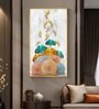 Floral Koi Bliss Artistry Glass Finish Vertical Wall Art