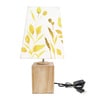 Floral Multicolor Cotton Shade Table Lamp with Wood Base