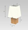 Floral Multicolor Cotton Shade Table Lamp with Wood Base