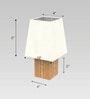 Floral Multicolor Cotton Shade Table Lamp with Wood Base