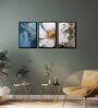 Floral Multicolour Canvas & MDF (Set of 3) Framed Art Panels