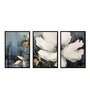Floral Multicolour Canvas & MDF (Set of 3) Framed Art Panels