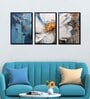Floral Multicolour Canvas & MDF (Set of 3) Framed Art Panels
