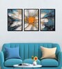 Floral Multicolour Canvas & MDF (Set of 3) Framed Art Panels