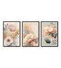 Floral Multicolour Canvas & MDF (Set of 3) Framed Art Panels
