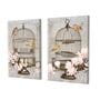 Floral Multicolour Engineered Wood (Set of 2) Art Prints